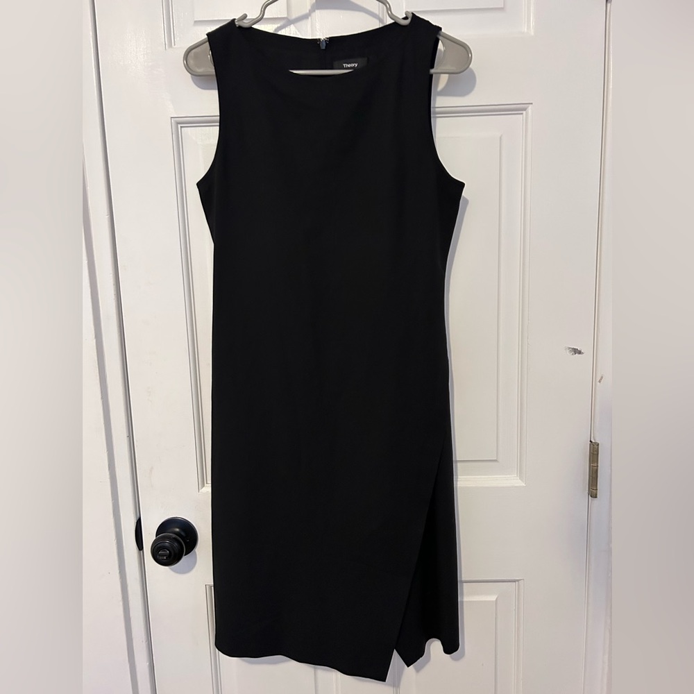 Theory Black Sleeveless Dress with Slit